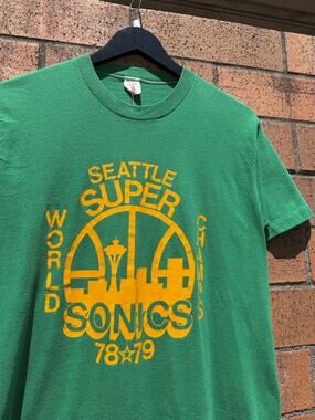 1978-79 Seattle Super Sonics World Champs 70s Vintage NBA Finals Soffe Tee Shirt